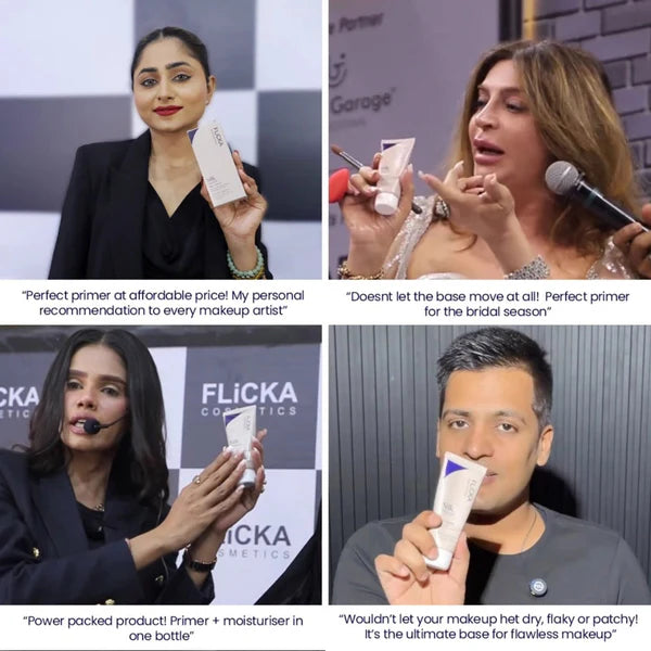 FLi.CKA Silk Touch 3 In 1 Moisturizer And Primer For Face Makeup | Hydrating, Lightweight & Long- Lasting | All Skin Types | Milk-Cream Multi Function | Minimises Pores | 60 Gram